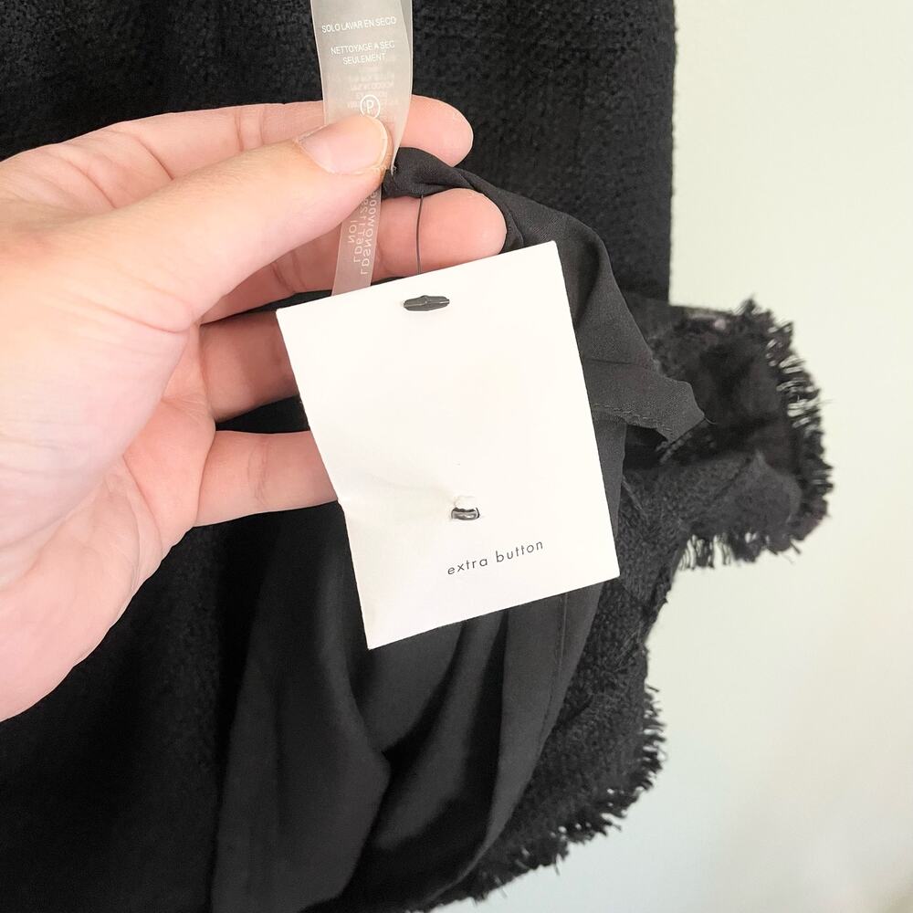 Karl Lagerfeld Paris Dress Womens 12 Black Fringes Mini Sheath Sleeveless NWOT - Picture 8 of 10